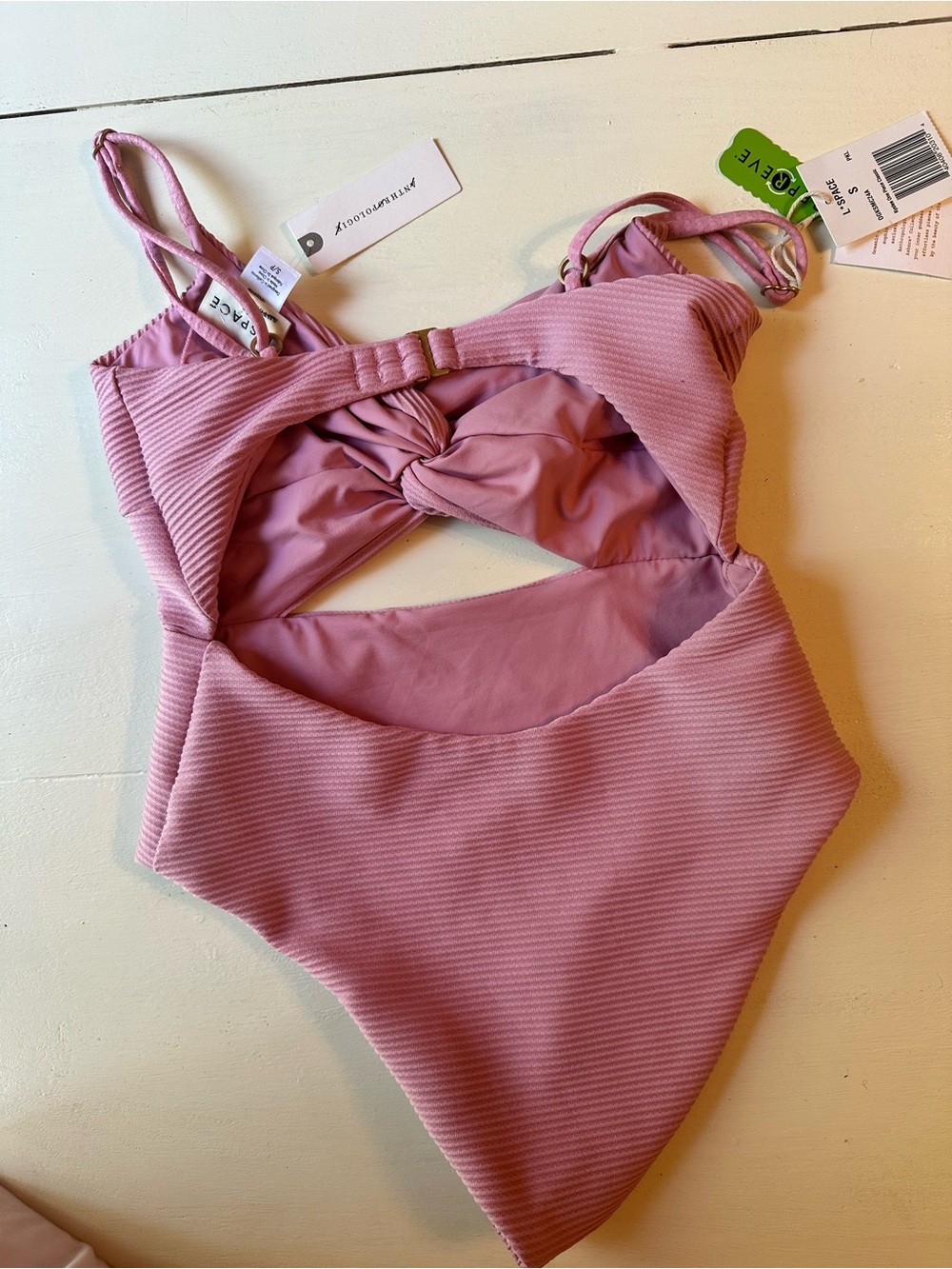 l*space Girls Pink Twist Cutout One-Piece Swimsuit - Picture 5 of 8